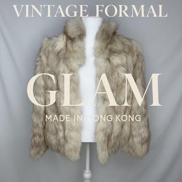 Vintage Genuine Finland FOX FUR Coat Medium Hong Kong Old Money Glamour Luxury - Picture 1 of 15